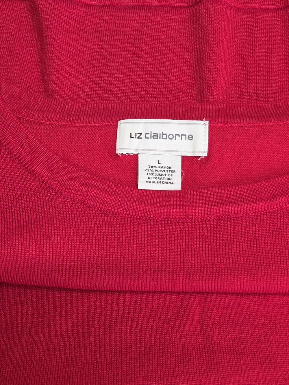 Liz Claiborne Bright Red Women's Knit Pullover - Picture 10 of 11